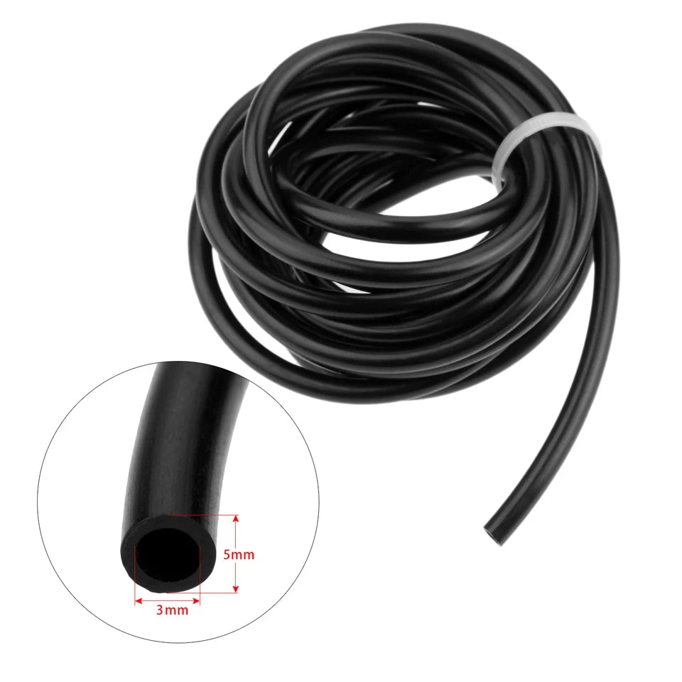 Manguera De Gasolina Negra 3mmX5mm Rollo 15m