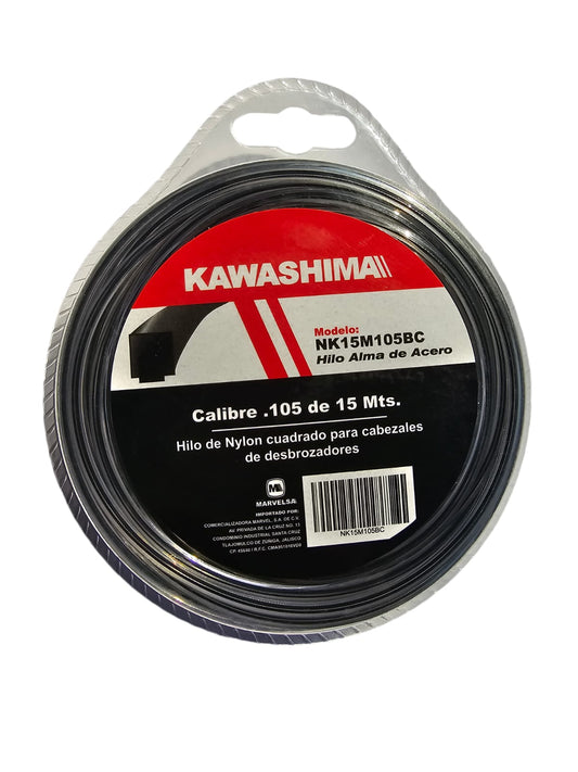 Hilo de Corte Cuadrado Kawashima para desbrozadora 2.7mm 105 X 15 metros